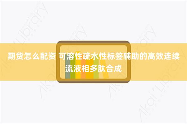 期货怎么配资 可溶性疏水性标签辅助的高效连续流液相多肽合成