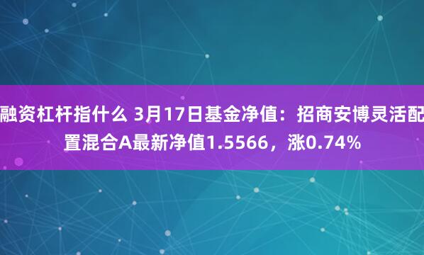 融资杠杆指什么 3月17日基金净值：招商安博灵活配置混合A最新净值1.5566，涨0.74%